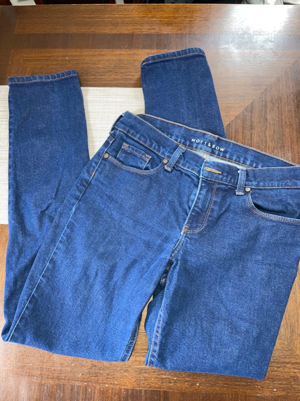 Mott & Bow Boyfriend Jeans Women’s Size 28 Blue Denim Relaxed Fit Straight Leg”